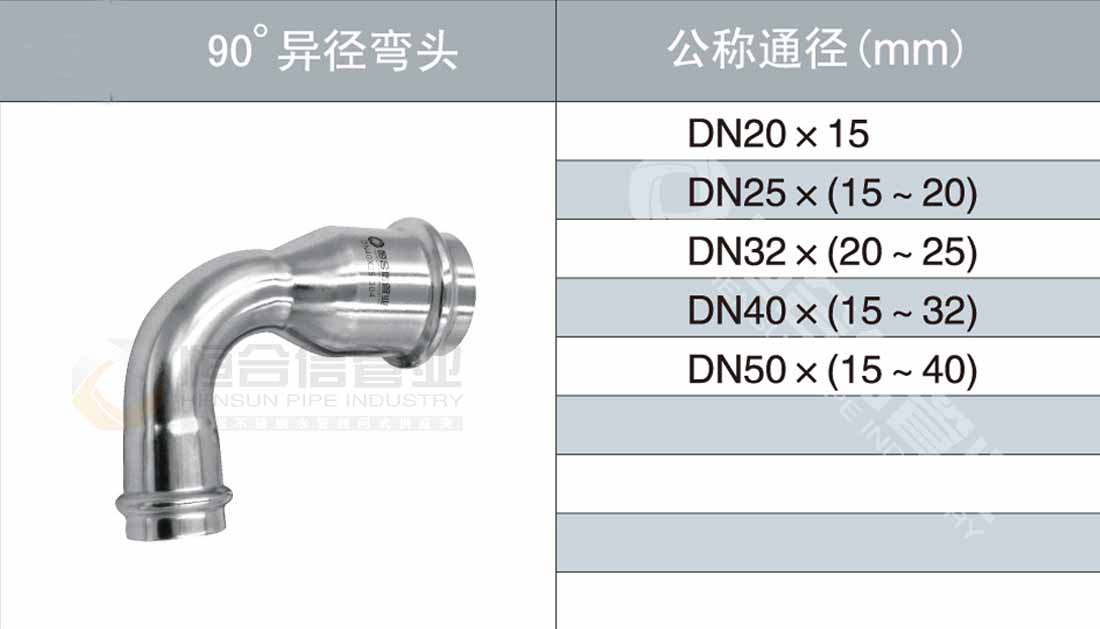 90°異徑彎頭參數1